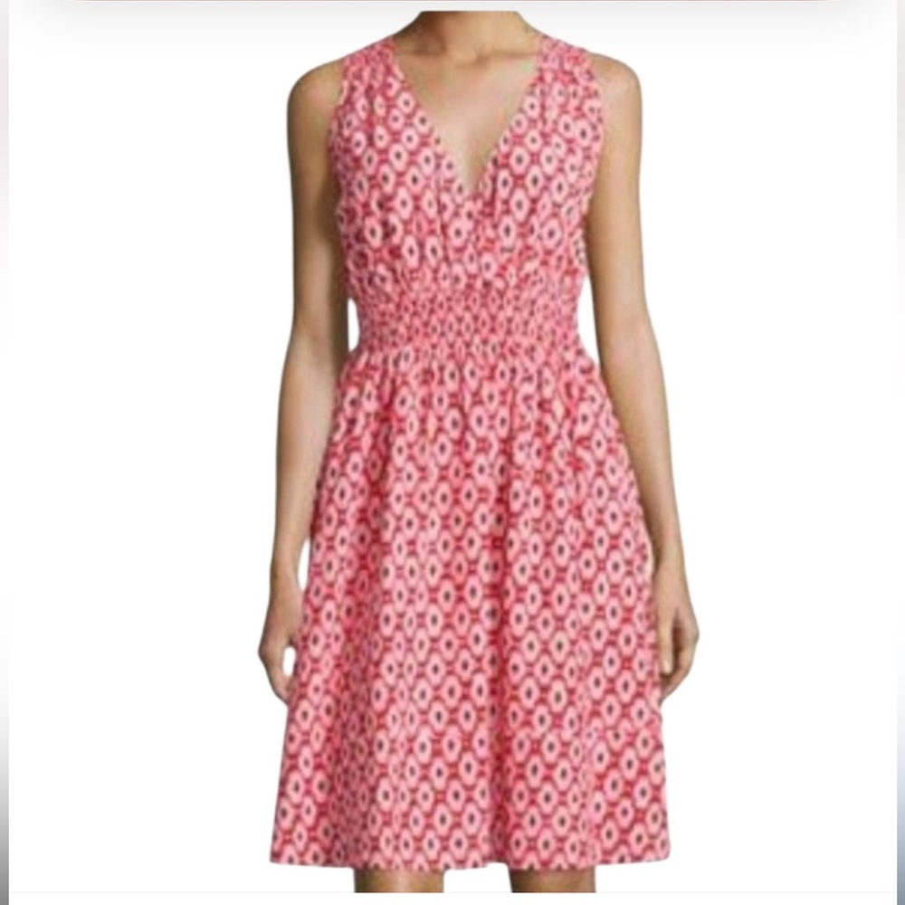 Kate Spade New York  $398 Ikat Posy Print Silk Blend Dress - Size Large - EUC